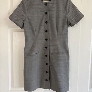 Abercrombie & Fitch Black and Gray Plaid Mini Dress